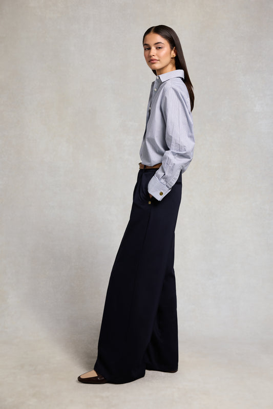 Pleated Wide Leg Trousers