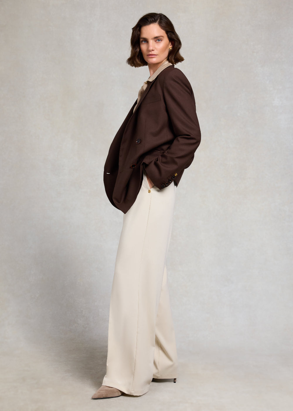 Pleated Wide Leg Trousers