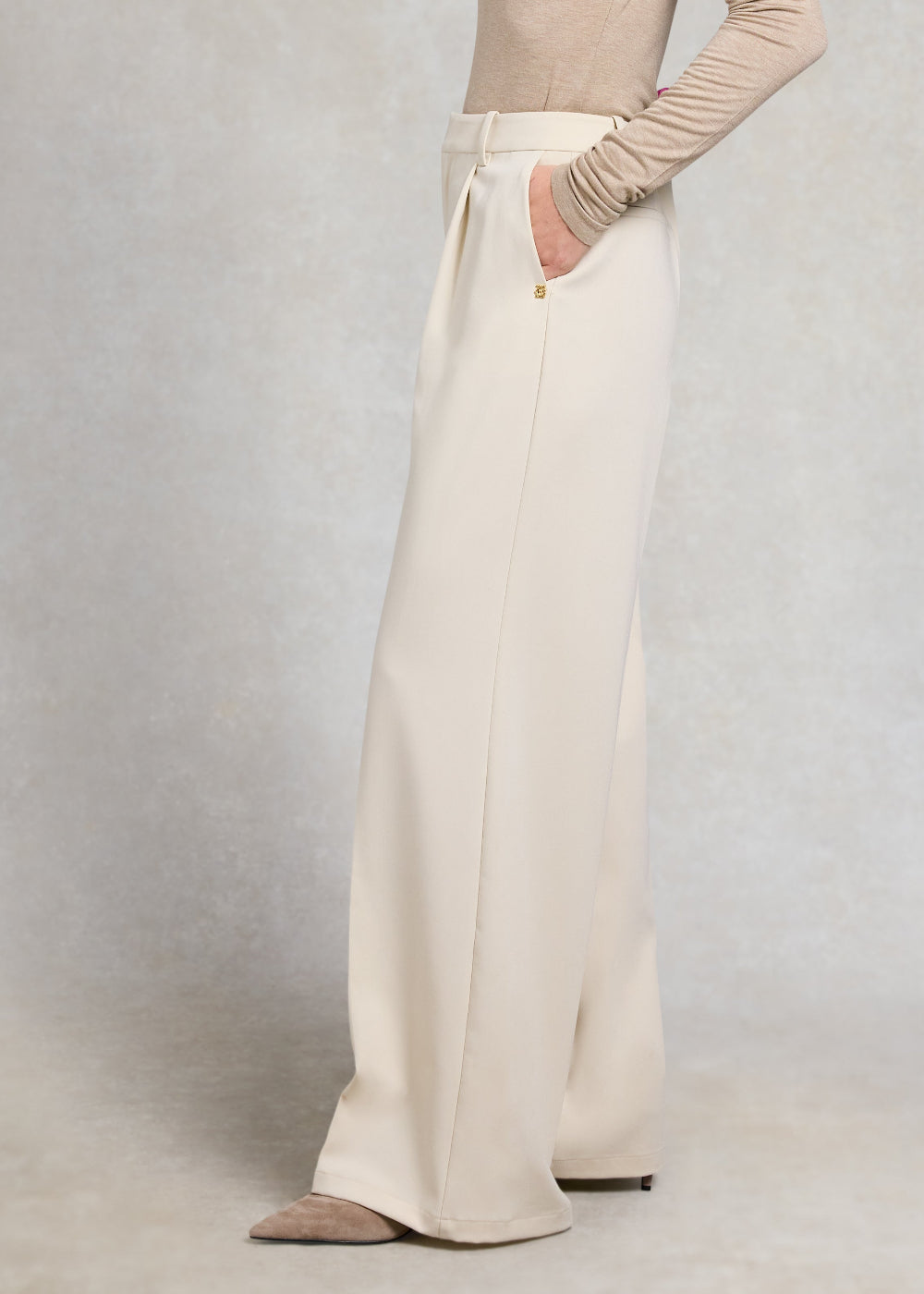 Pleated Wide Leg Trousers