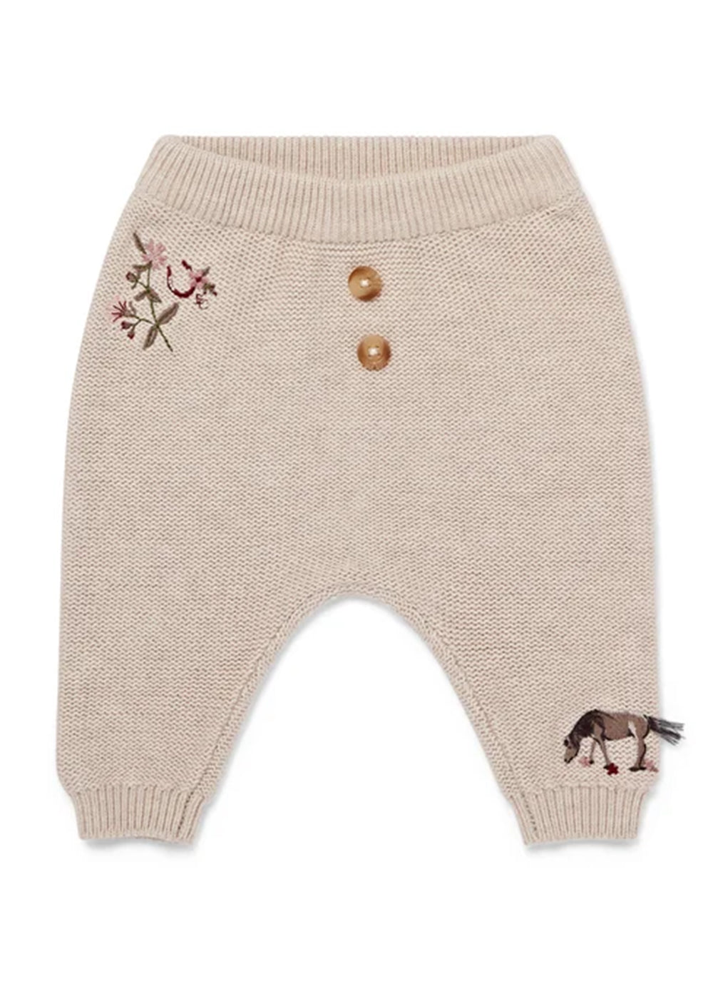 Organic Cotton Horse Embroidered Joggers