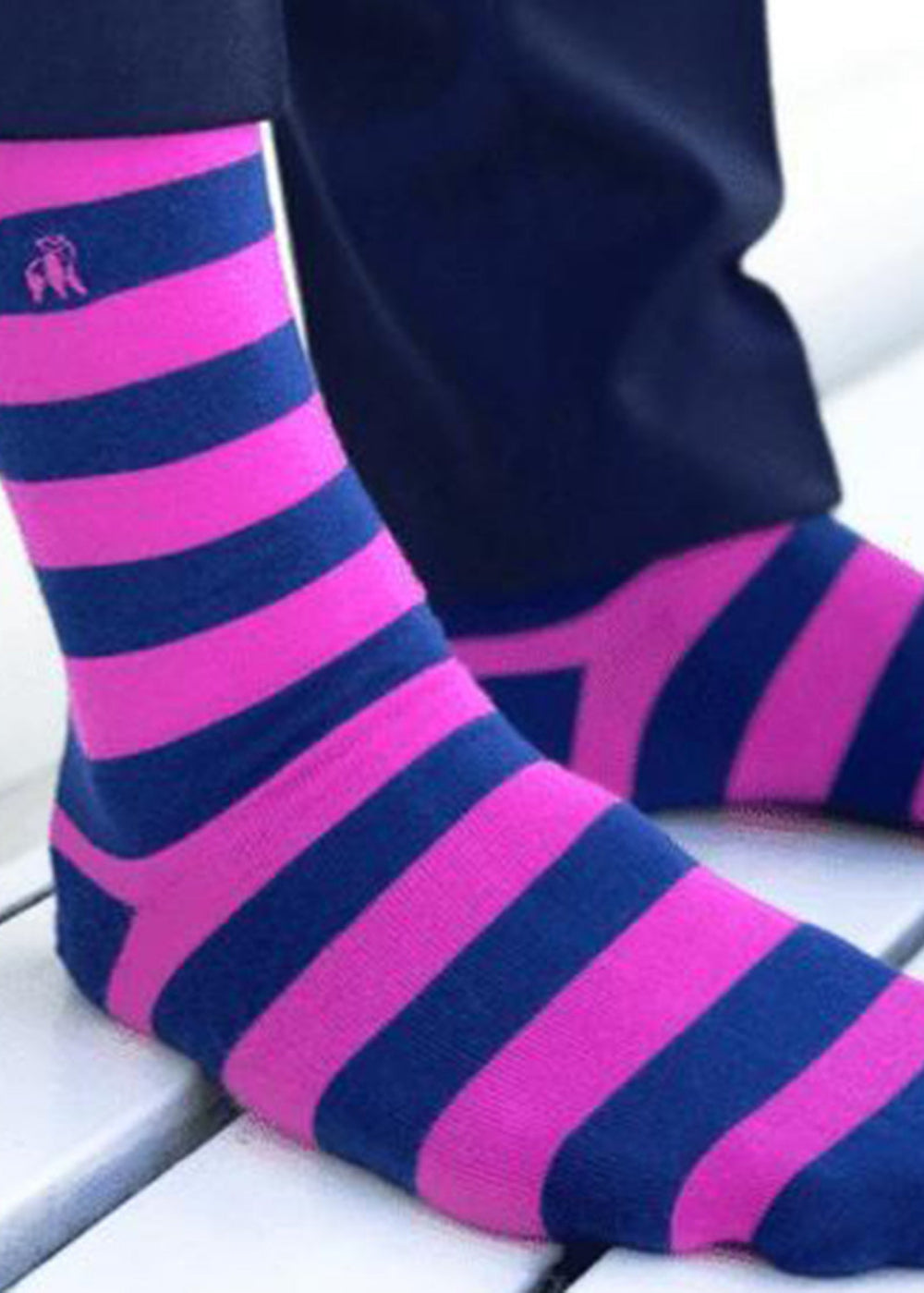 Rich Pink Striped Bamboo Socks