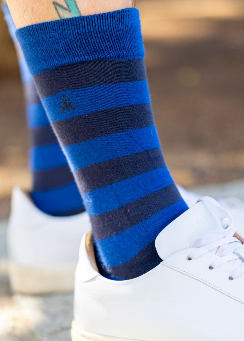 Charcoal Grey Striped Bamboo Socks