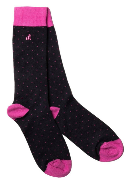 Spotted Pink Bamboo Socks