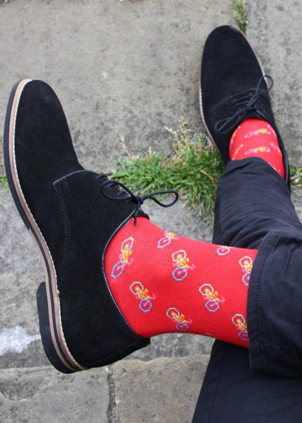 Red Bicycle Bamboo Socks