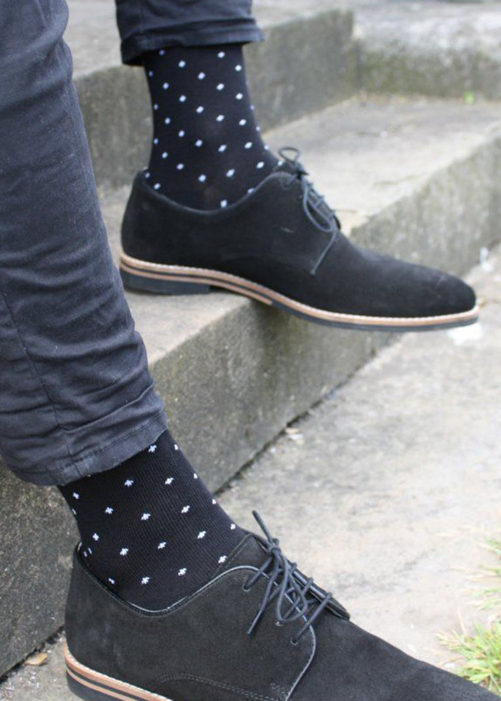 Spotted Black Bamboo Socks