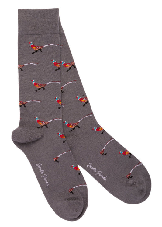 Grey Pheasant Bamboo Socks