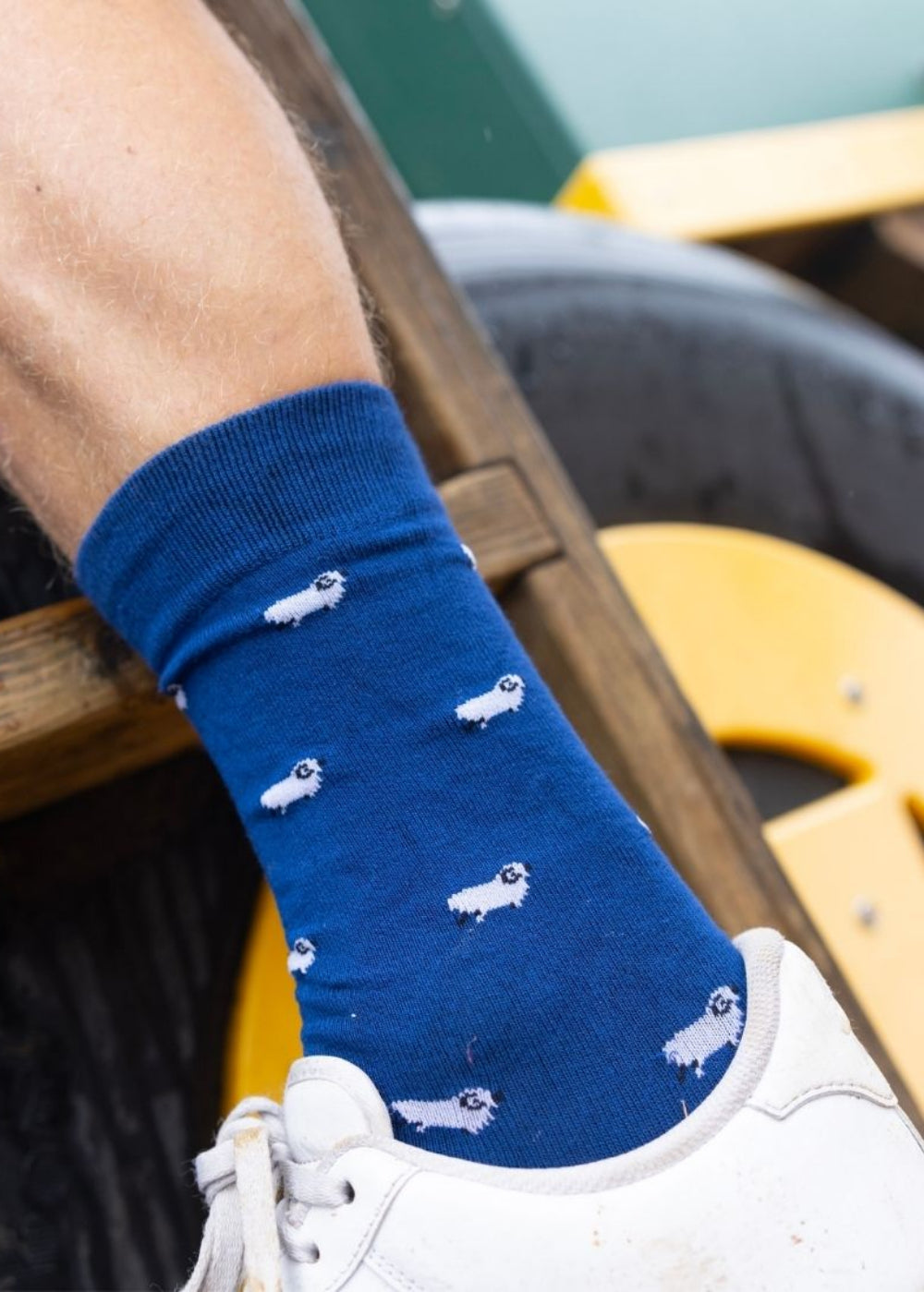 Navy Sheep Bamboo Socks