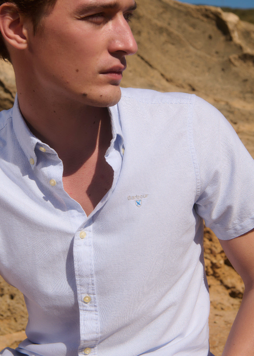 Striped Oxtown Tailored Short Sleeved Shirt
