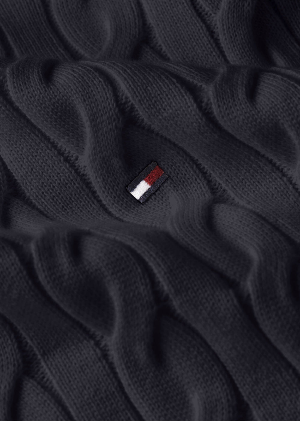 Classic Cotton Cable Crew Neck