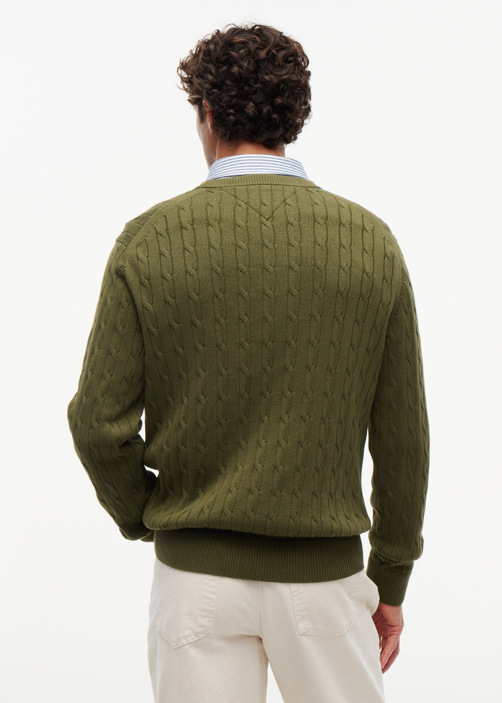 Classic Cotton Cable Crew Neck