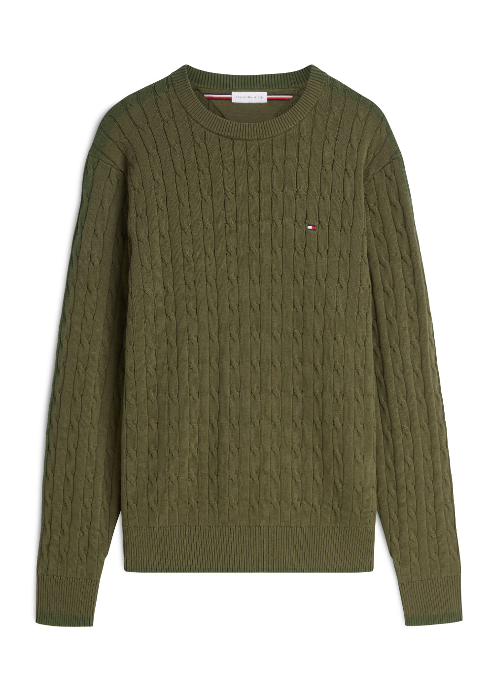 Classic Cotton Cable Crew Neck