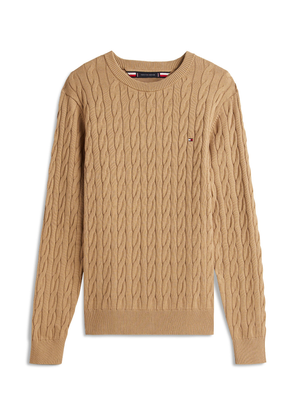 Classic Cotton Cable Crew Neck
