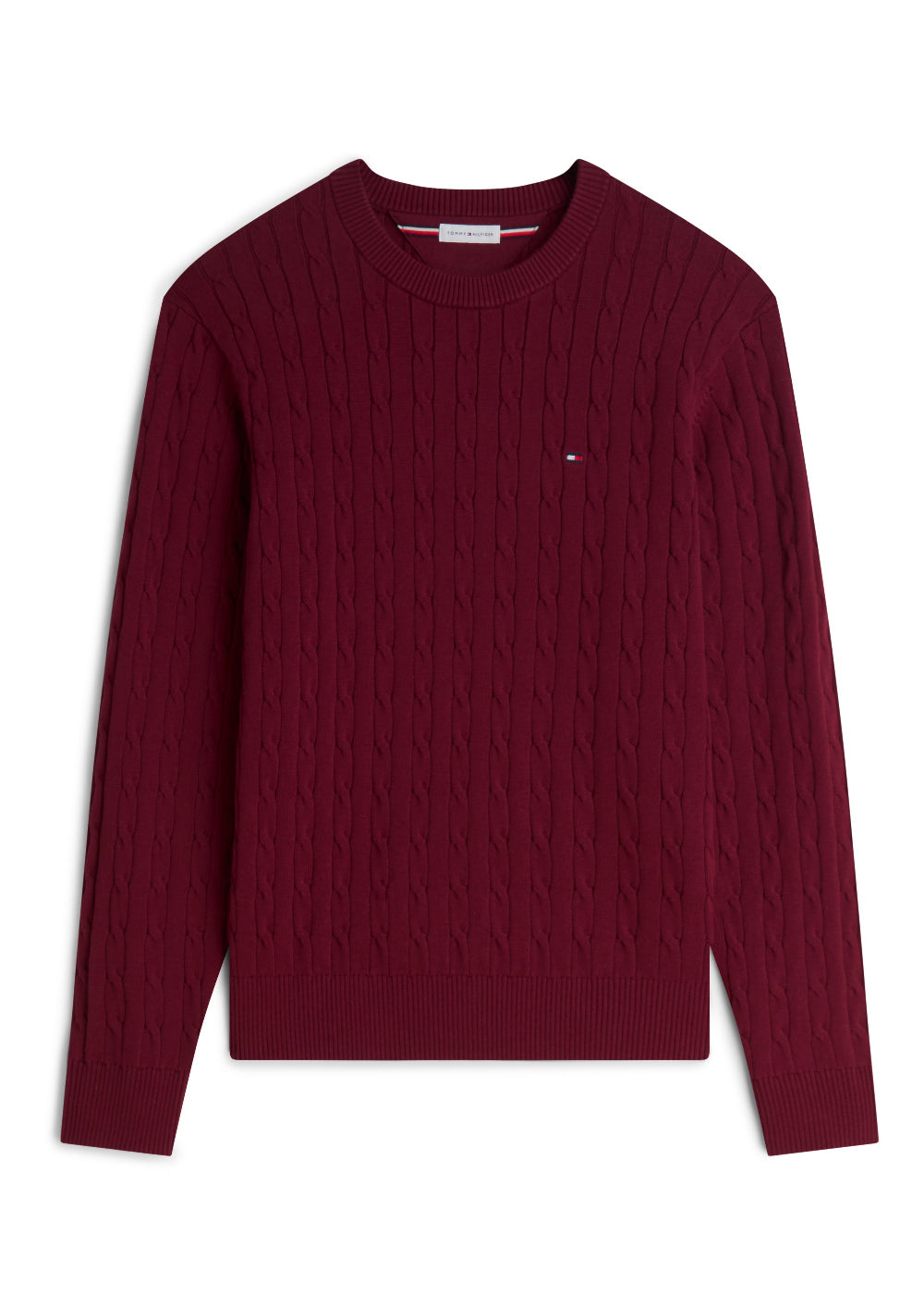 Classic Cotton Cable Crew Neck