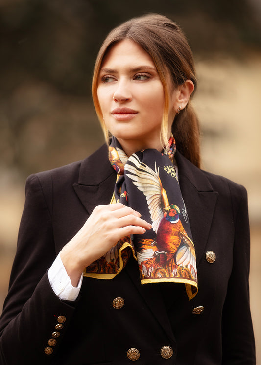 Turf War Narrow Silk Scarf