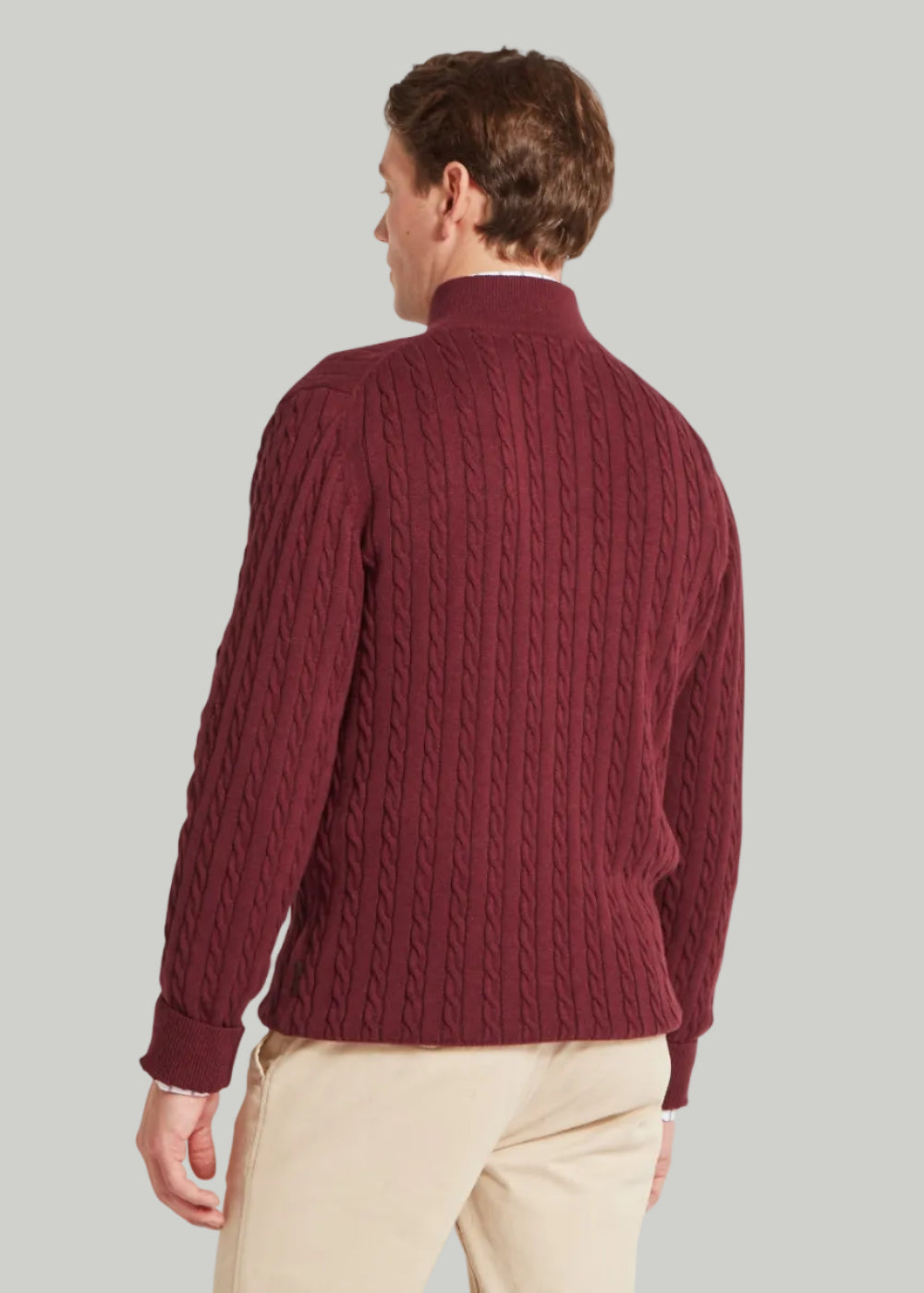 Calton Cotton Cashmere Cable 1/4 Zip Jumper