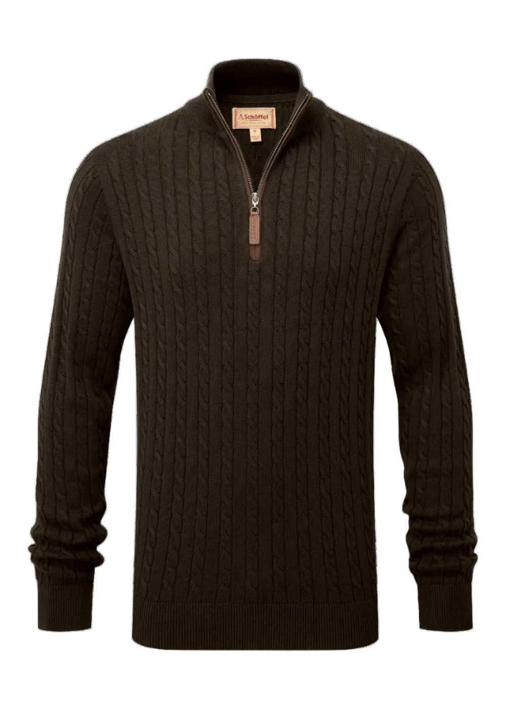 Calton Cotton Cashmere Cable 1/4 Zip Jumper