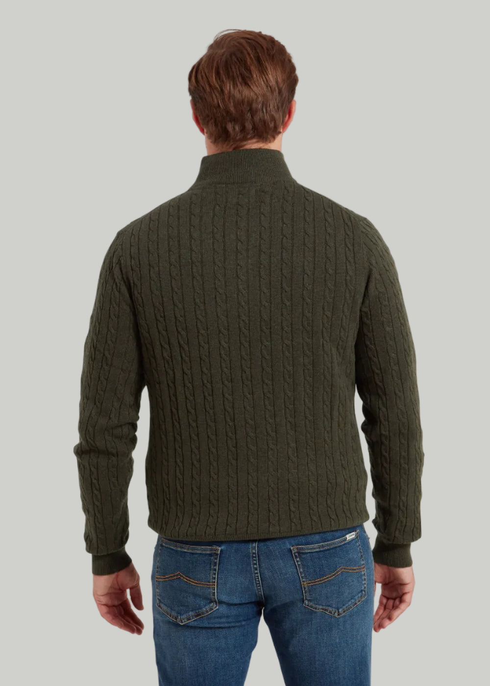 Calton Cotton Cashmere Cable 1/4 Zip Jumper