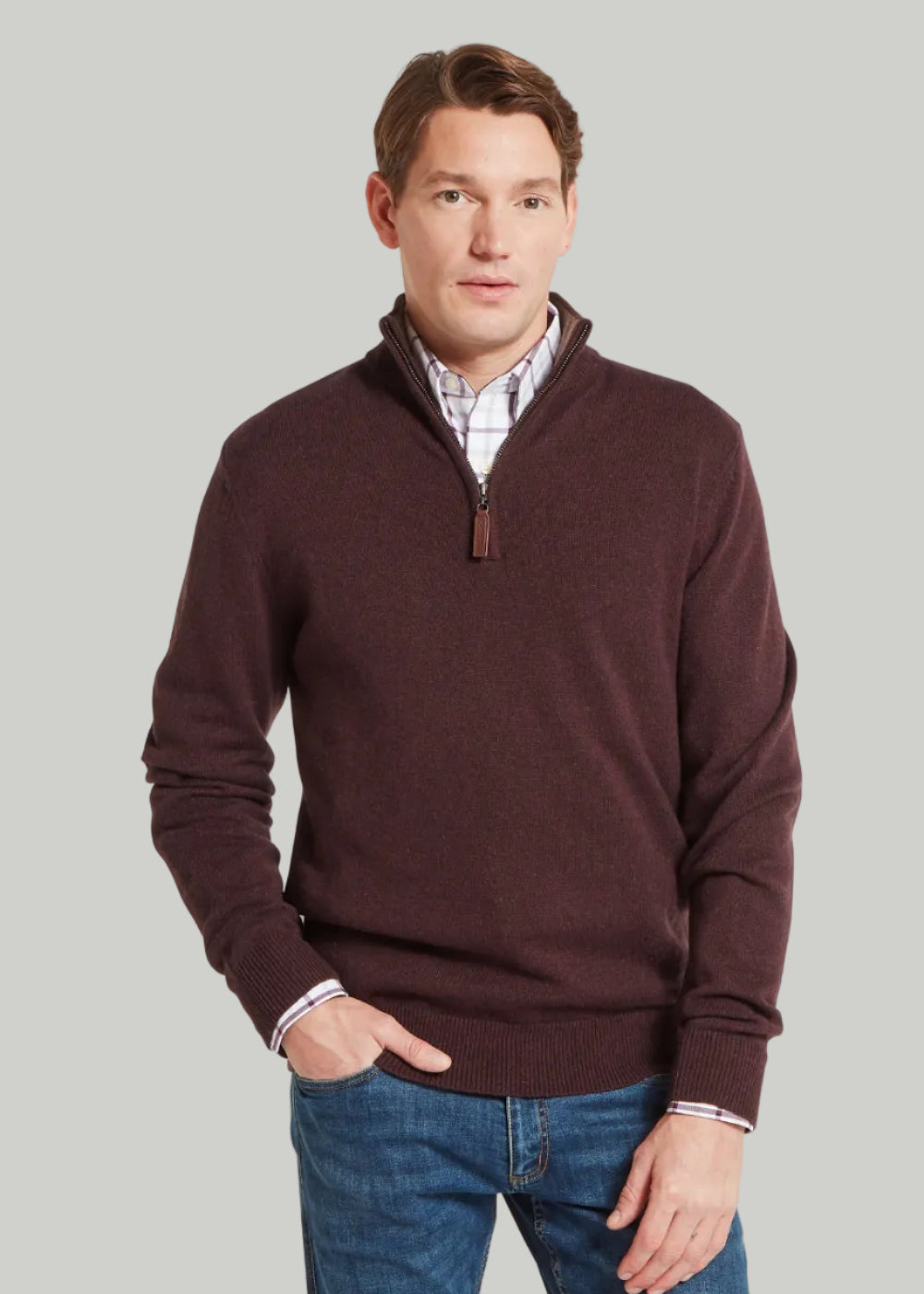 Lewis Lambswool 1/4 Zip Jumper
