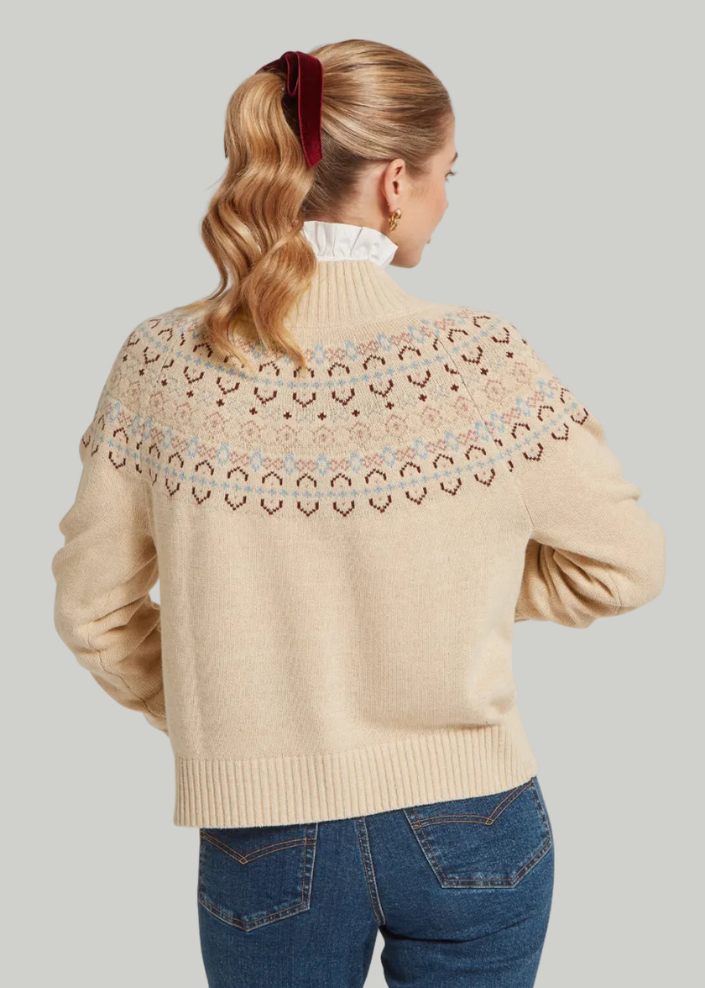 Tresness Fairisle Jumper AW26 - Port/Lake Blue