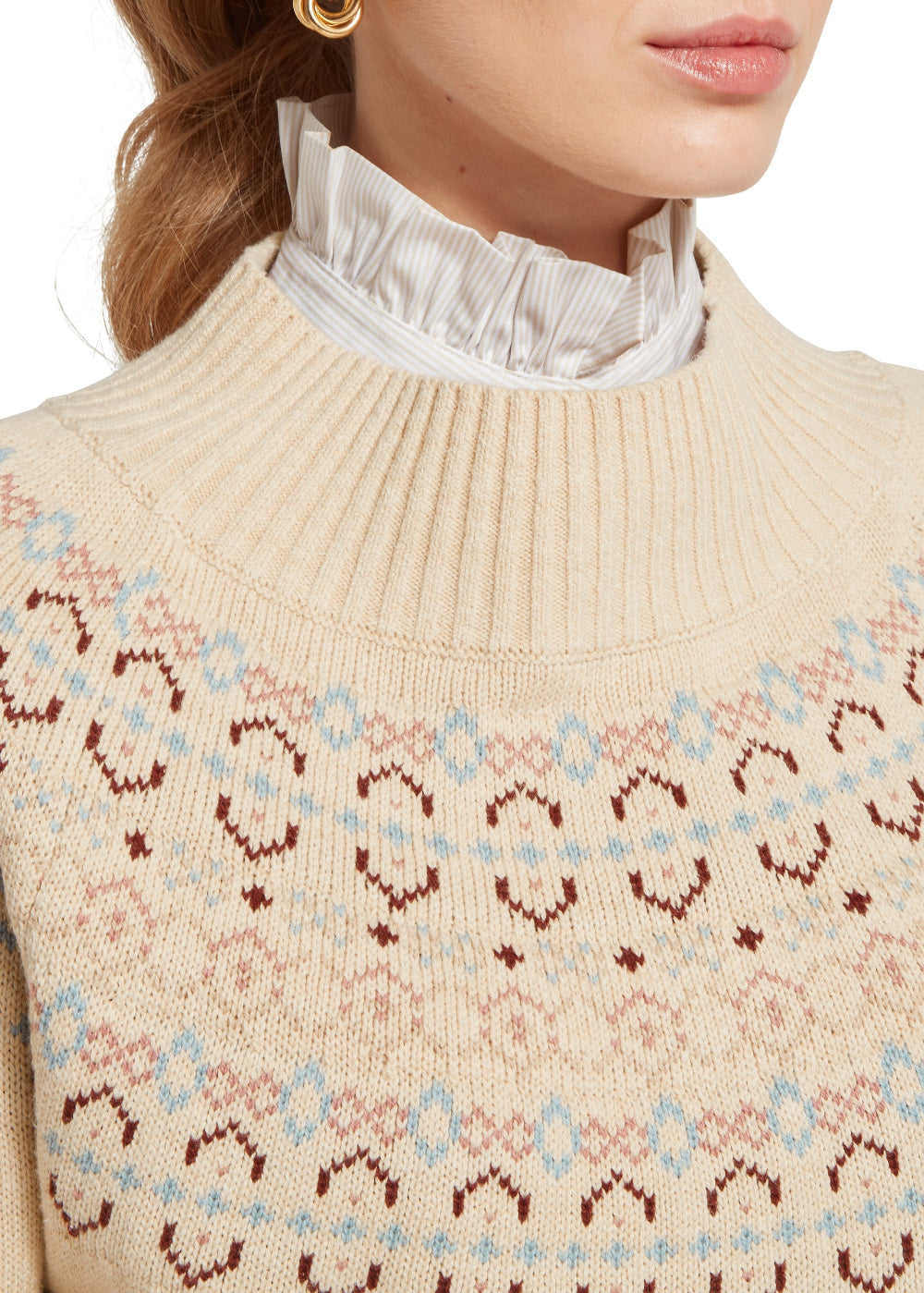 Tresness Fairisle Jumper AW26 - Port/Lake Blue