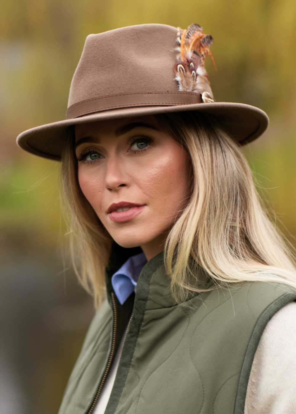 Suffolk Fedora Bronze Side Feather